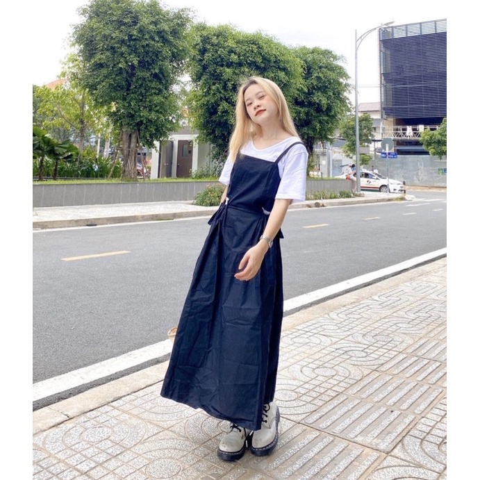Black Overall Dress - Đầm dây đen hở eo - Remmus.vn