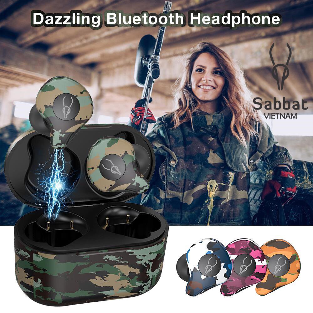 Tai nghe Sabbat X12 Ultra phiên bản Camo - Quân đội, tai nghe bluetooth chính hãng