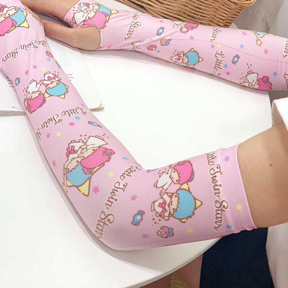 Găng Tay Chống Nắng Bằng Lụa Lạnh Họa Tiết Hoạt Hình Mèo Kuromi Kitty My Melody Cho Nữ
