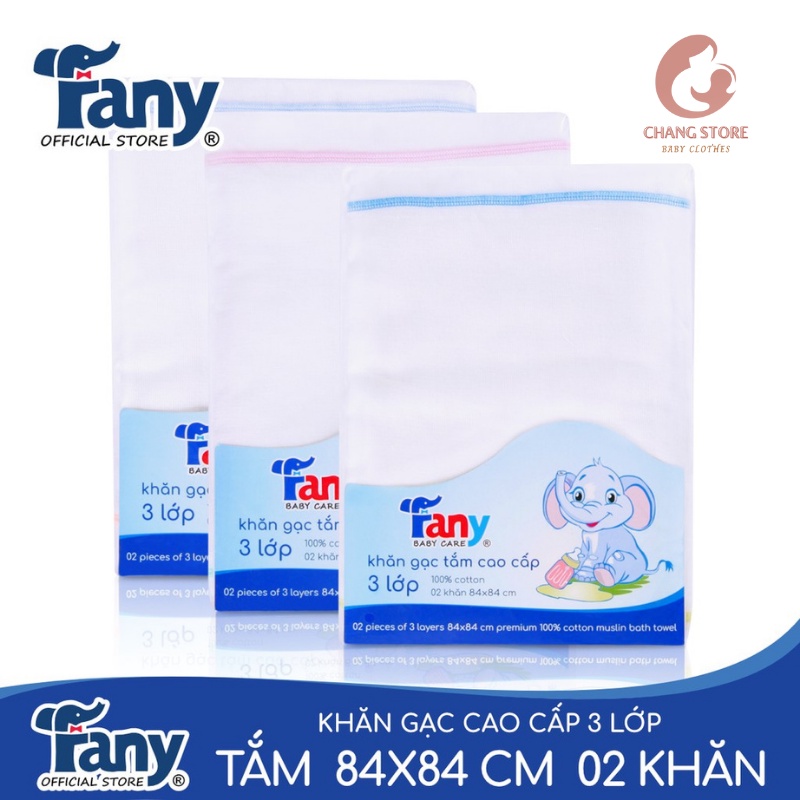 Set 2 Khăn Tắm Vải Xô Cao Cấp 3 Lớp Fany