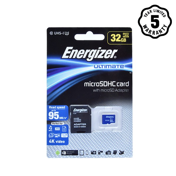 Thẻ nhớ micro SDHC 32GB Energizer​​ Ultimate Class10 UHS-I - 95​​MB/s