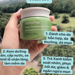 Kem Dưỡng Da Trà Xanh Innisfree Green Tea Balancing Cream EX 50ml BẢN MỚI 2018