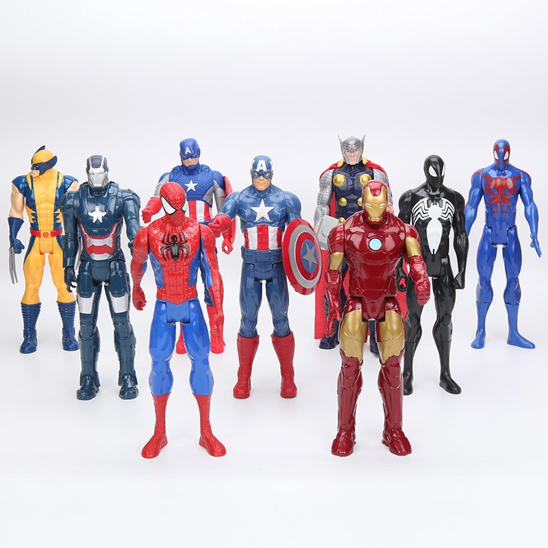Mô hình nhân vật siêu anh hùng Captain America làm từ PVC đẹp mắt Avenger Marvel Heroes Ironman Action Figure