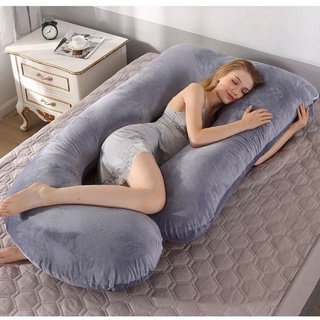 Gối Bà Bầu - Gối Chữ U - Vải Nhung Cao Cấp - Kích Thước ( 75x125cm ) Hàng Cao Cấp