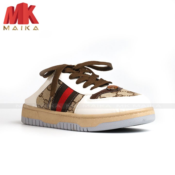 Giày Sneaker Nữ MK MAIKA S160 NÂU Giày Thể Thao Nữ Hở Gót Phong Cách Hàn Quốc Cao Cấp Trẻ Trung Cá Tính