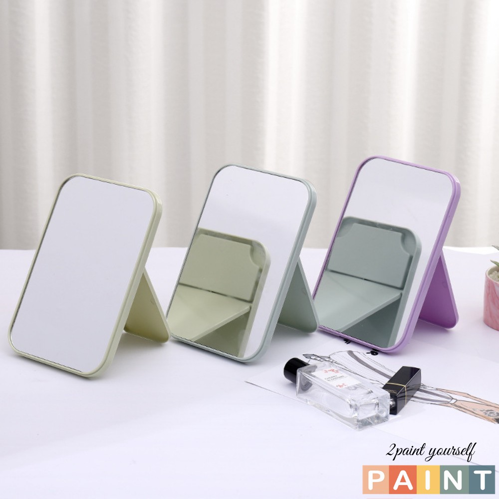 Gương trang điểm để bàn khung nhựa nhiều màu trang trí phong cách Hàn Quốc