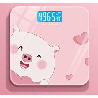 Cân sức khỏe,cân điện tử cho gia đình họa tiết hình heo dễ thương có màn hình led hiển thị với sức chịu lực tới 180kg