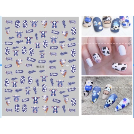 sticker bò trang trí nail