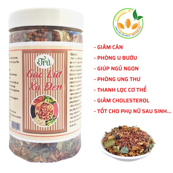 Trà Gạo Lứt Xạ Đen, Trà Gạo Lứt giảm cân được mix 8 vị giúp thanh lọc cơ thể - 500gr