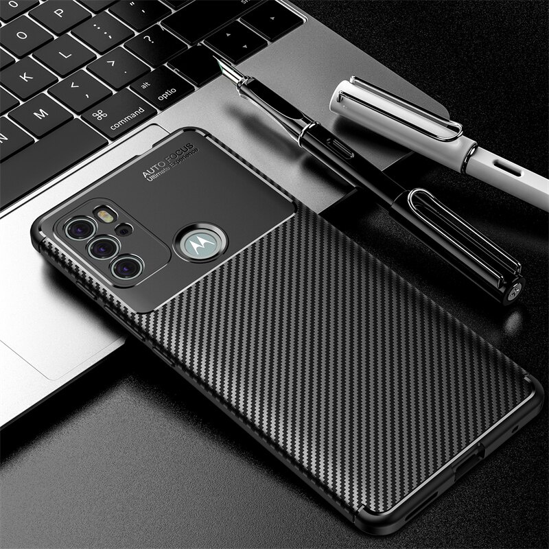 Ốp điện thoại silicon sợi carbon chống sốc cho Motorola Moto G60S G50 G30 edge 2021 G10 power S G100 20 Pro Lite plus