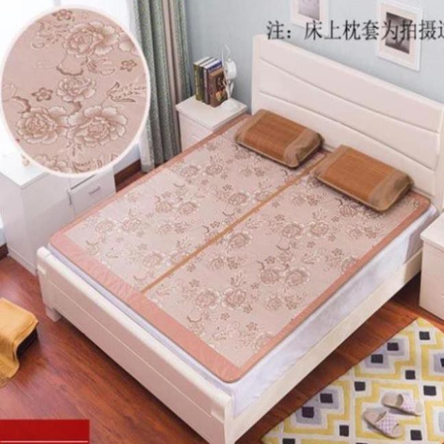 Chiếu trúc vân gỗ lót lụa nằm 4 mùa  1m6x2m và 1m8x2m