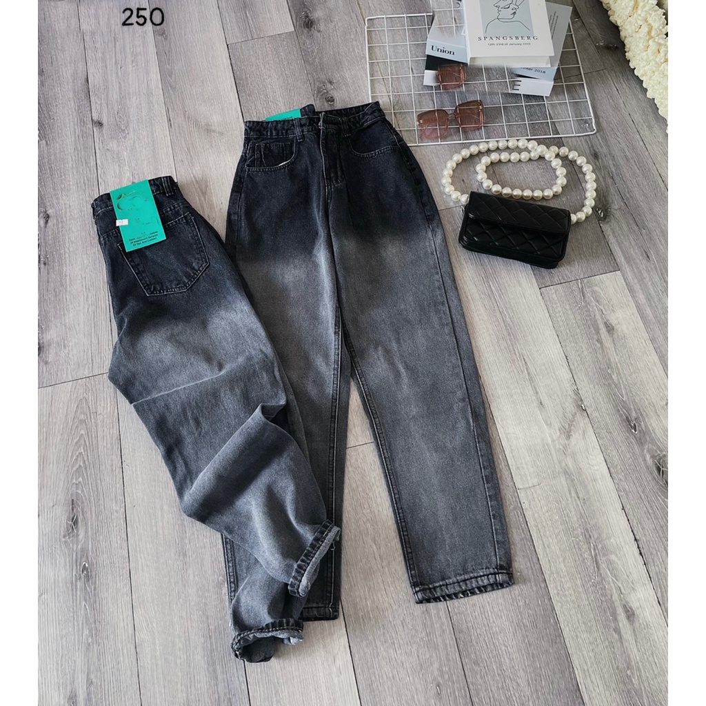 [VIDEO+FREESHIP ] QUẦN BAGGY JEANS NỮ LƯNG CAO LAI CUỐN LOANG MÀU XÁM LOANG XANH TRẮNG CHÂN MỀM MỊN SIÊU MÁT HADI