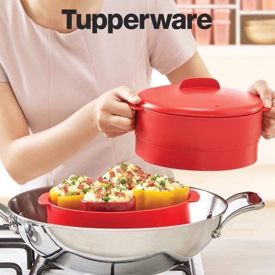 Xửng hấp Tupperware Steam It 2 Tầng - Nhựa Nguyên Sinh an toàn cho sức khỏe - Chịu nhiệt