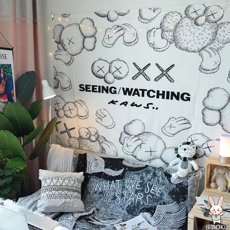 Tấm thảm treo tường trang trí in hình Kaws