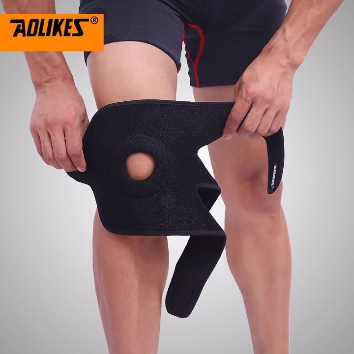 Băng bảo vệ đầu gối thể thao, bó gối cuốn hỗ trợ chính hãng Aolikes 7616 chinhang