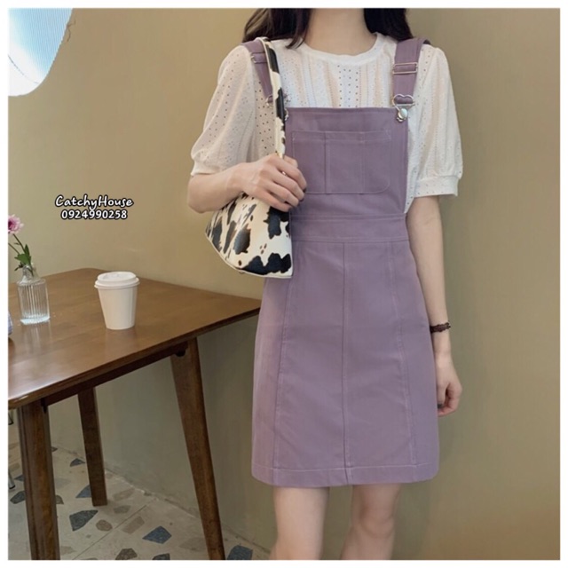 Set váy yếm ulzzang màu tím