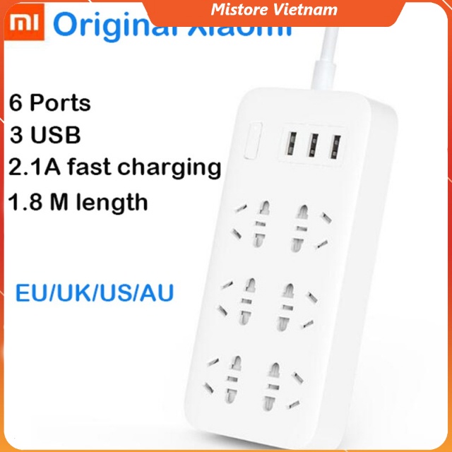 Ổ cắm Xiaomi ZMI 6 cổng 3 USB MI Power strip