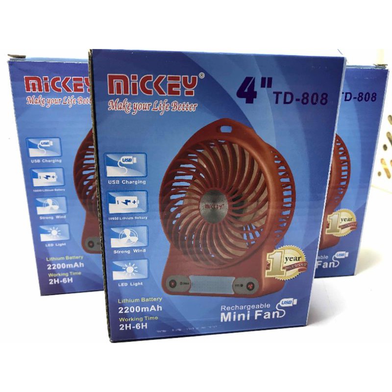 Quạt Sạc Tích Điện MICKEY TD-808