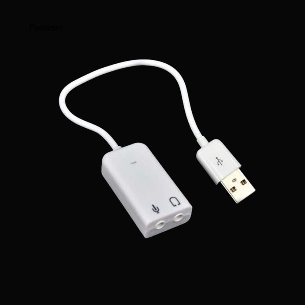 Thẻ âm thanh USB hai kênh giắc cắm 3.5mm có dây cáp tiện lợi