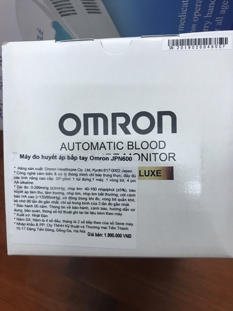 Máy đo huyết áp Omron JPN600 MADE IN JAPAN