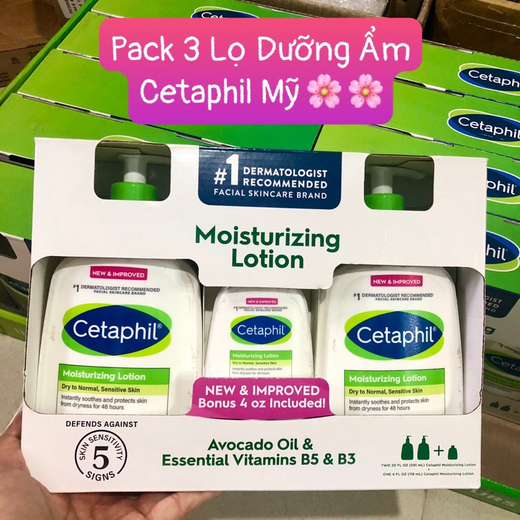 ❤️ [Quận 3] Pack 3 lọ Dưỡng Ẩm Cetaphil Moisturizing Lotion Face &amp; Body 1.3 Lít Mỹ Fragrance Free HỎA TỐC