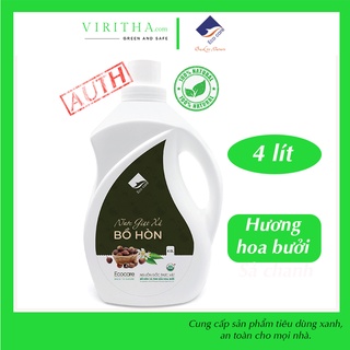 Nước giặt xả hữu cơ Bồ Hòn tinh dầu Hoa Bưởi Ecocare chai 4L