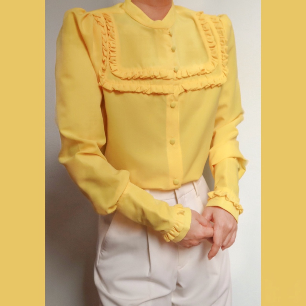 Áo sơ mi nữ kate vàng