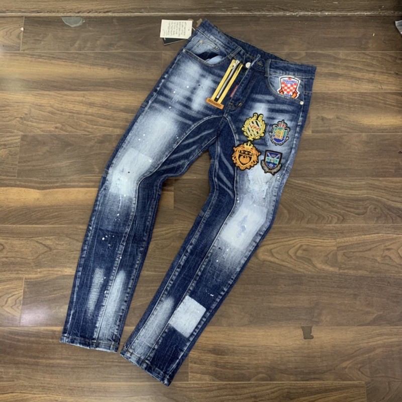 Quần bò dài nam thêu mác logo khoá vàng cực đỉnh | BigBuy360 - bigbuy360.vn