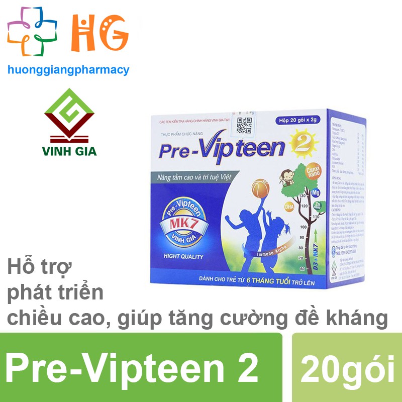 Pre Vipteen 2 - Giúp trẻ phát triển chiều cao vượt trội, tăng cường sức đề kháng, giảm nguy cơ mắc bệnh