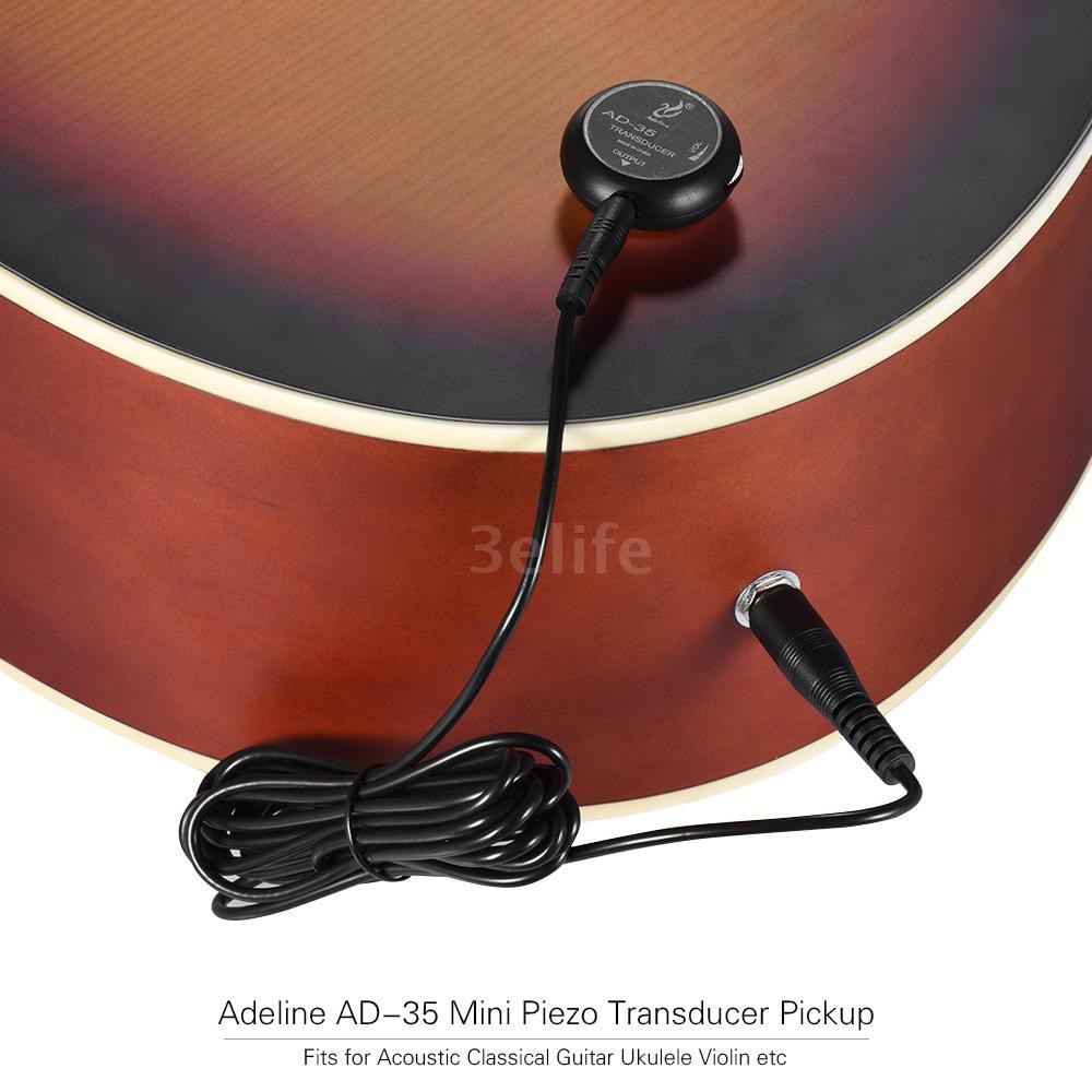 Bộ chuyển đổi tiếp xúc micro Adeline AD-35 Mini Piezo với dây cáp đầu ra 6.35mm 3m cho đàn guitar thùng/violin/ukulele