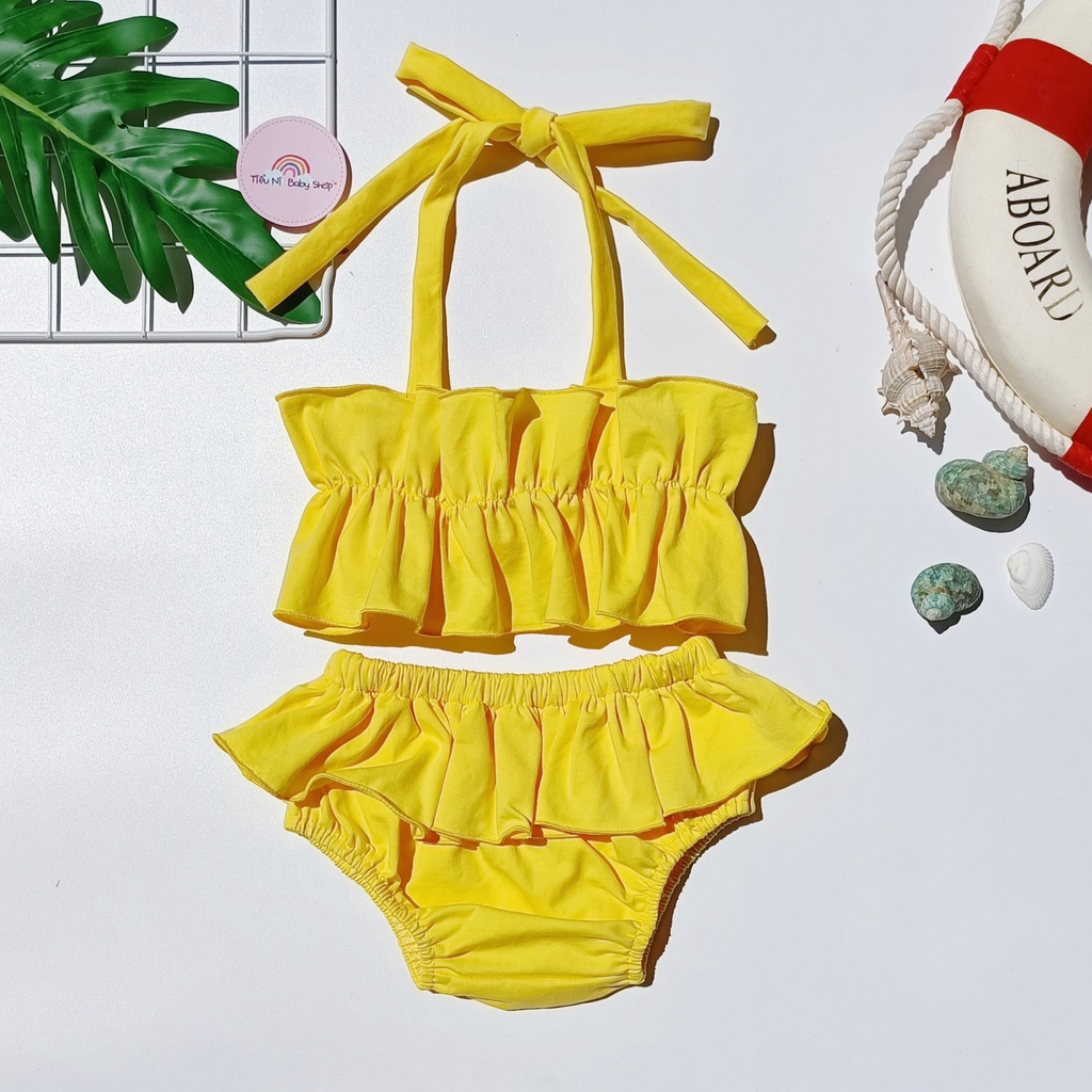 Bikini, đồ bơi, đồ đi biển cho bé gái, bé sơ sinh 3-15kg. Đồ bơi 2 mảnh màu đỏ