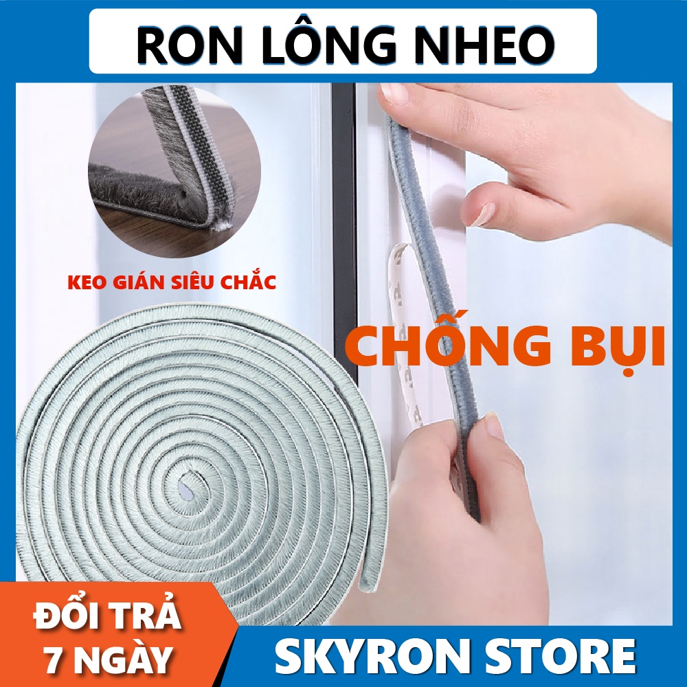 Ron lông nheo chặn cửa dán khung cửa lấp kín khe hở chống va đập giảm chấn cách âm ngăn bụi chống thoát nhiệt SKYRON
