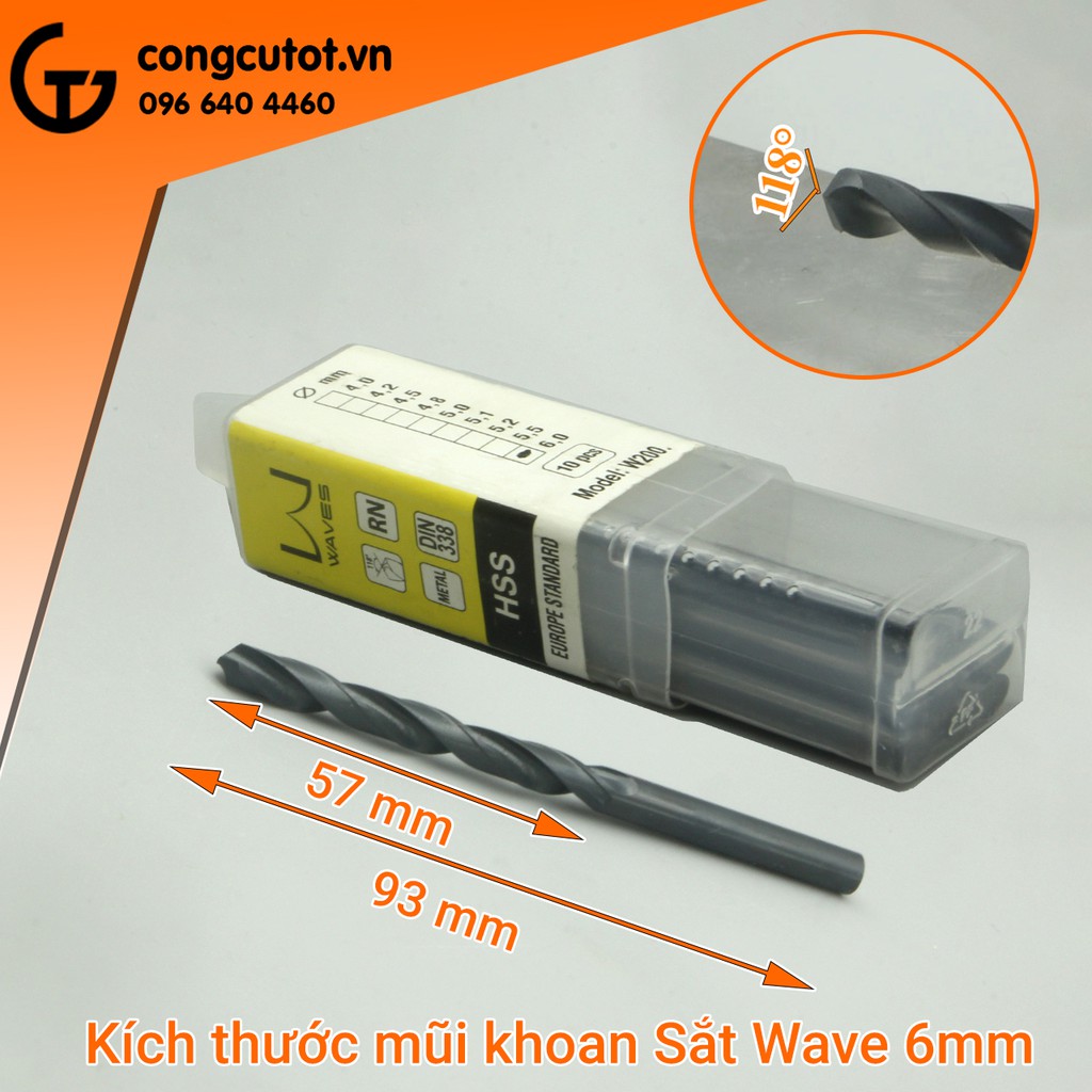 Mũi khoan sắt HSS Waves W200 (∅6-9.5mm)