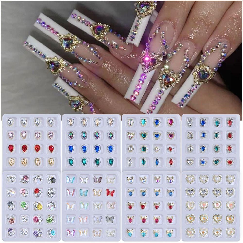 EXPEN Hạt Cườm Hình Bướm Dùng Trang Trí Móng Tay Nghệ Thuật DIY