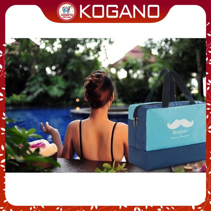 Túi du lịch chống nước KOGANO đi biển, đi bơi chống nước đựng quần áo, giày dép 3 ngăn tiện dụng FB-001177