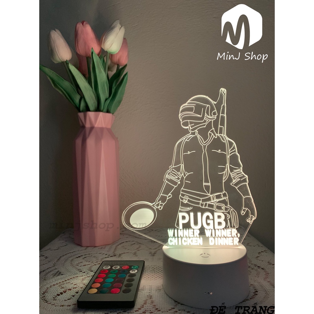 Đèn Ngủ 3D PUBG | 16 Màu + Remote | Đèn Ngủ 3D |  MinJ Shop