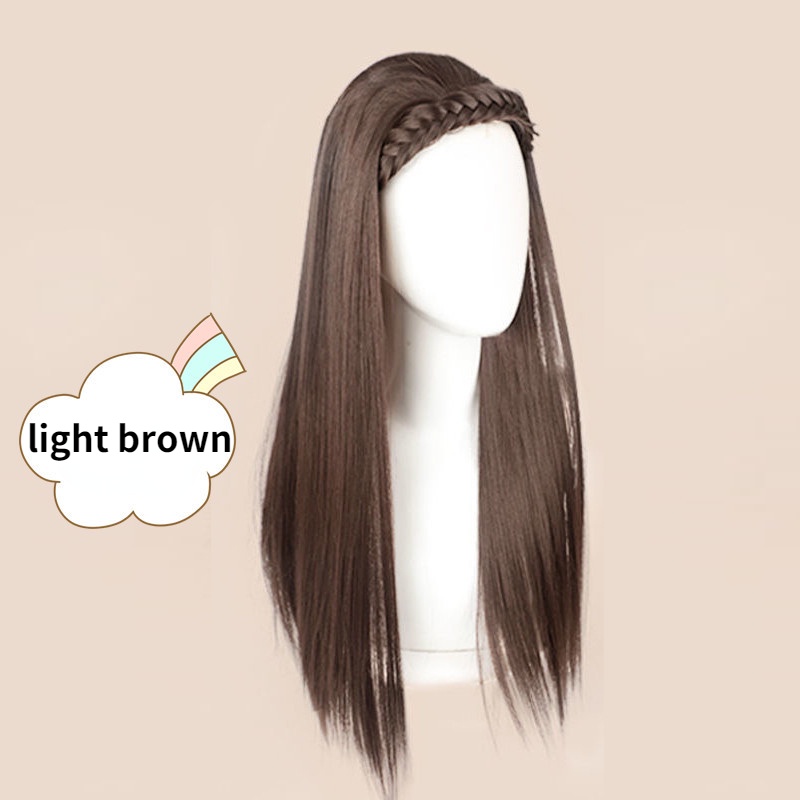 Tóc Giả Dài Thẳng Dạng Xoắn Kèm Tóc Giả Và Băng Đô Cài Tóc Thời Trang Cho Nữ
