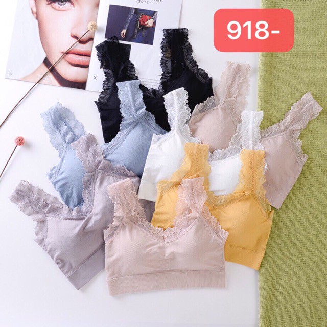 Áo bra ren gân viền ren xinh 918 [BI &amp; CI]