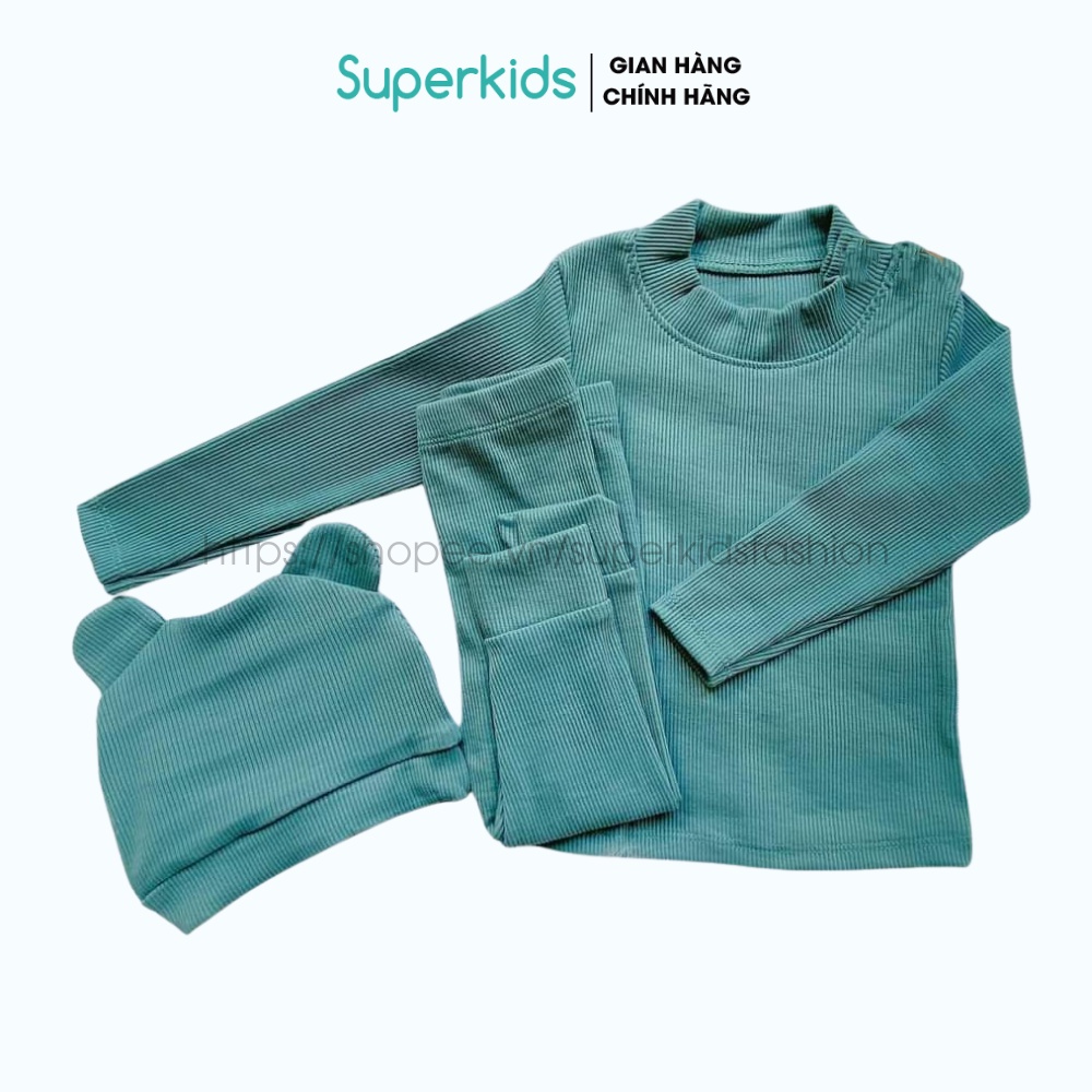 Bộ len tăm mũ rời tai mèo cho bé 5-15kg QATE758