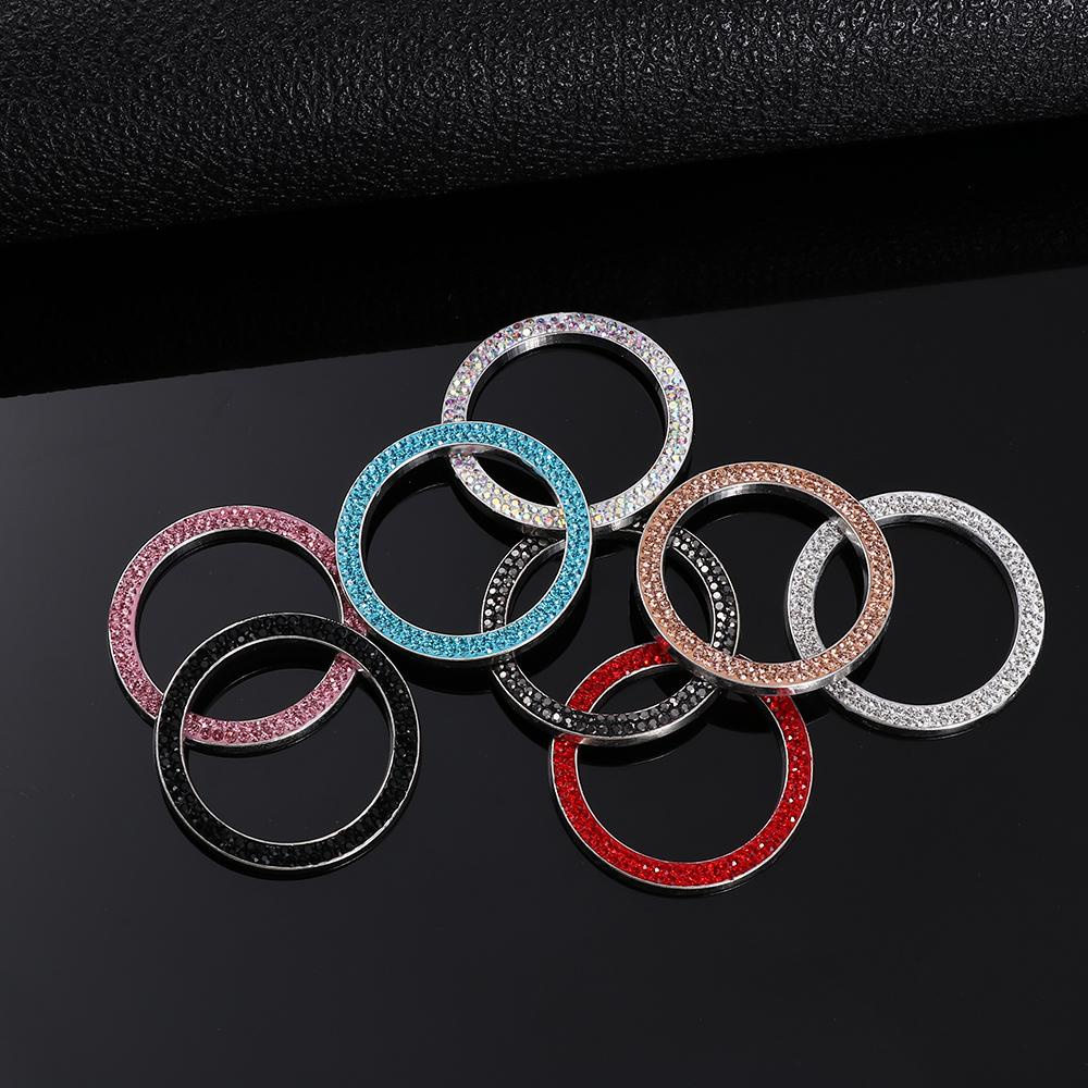 Nhẫn MAYSHOW Thiết Thực|Nhẫn Đeo Tay Thiết Kế Đơn Giản Cá Tính|Ốp Nút Công Tắc Khởi Động Hình Tròn Đính Đá Sang Trọng