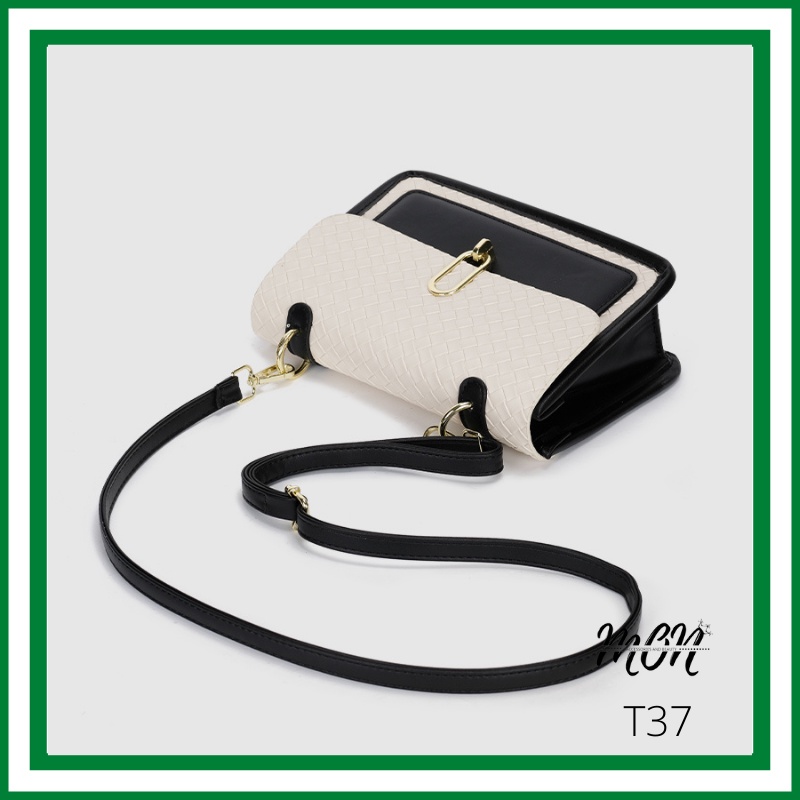 🌸sẵn hàng🌸 Túi xách da mềm đeo chéo nữ CEEKAY chính hãng, da đan chéo, phong cách văn phòng  - T37