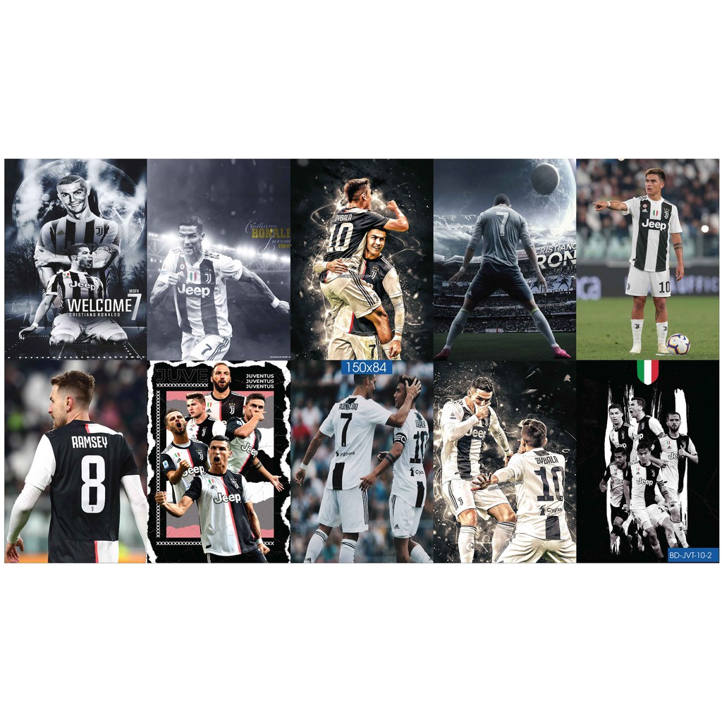 Combo Set 10 tờ Decal dán tường đội bóng Juventus