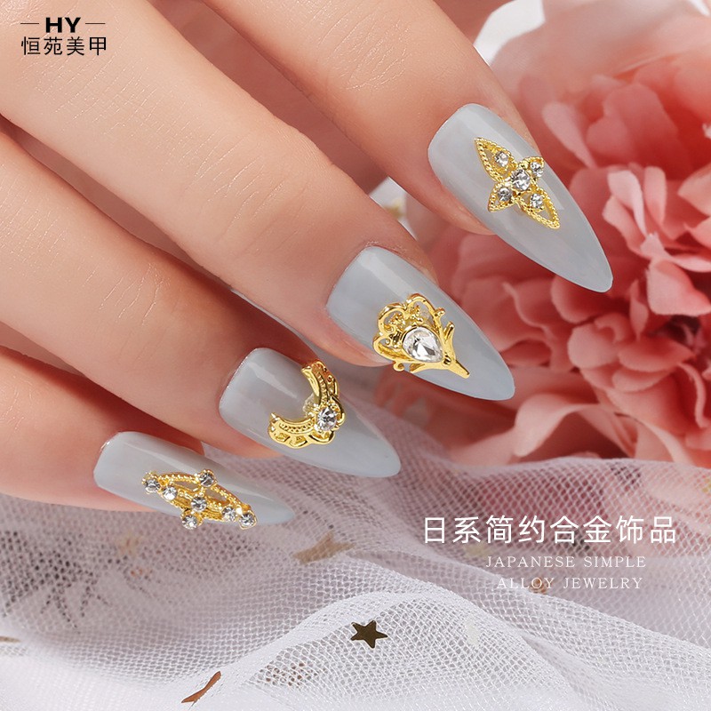 [Hàng mới về] Phụ kiện đính móng trang trí nghệ thuật thời trang bằng hợp kim
