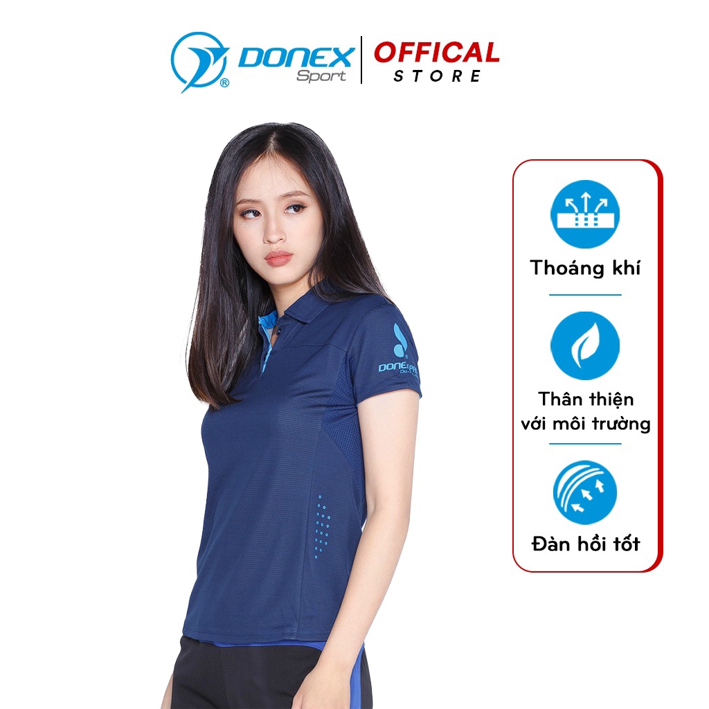 Áo Thể Thao Nữ Cổ Polo DONEXPRO Kiểu Dáng Đẹp Form Chuẩn, Chất Vải Cao Cấp, Ôm Cơ Thể Thấm Hút, Thoát Mồ Hôi AC-3355