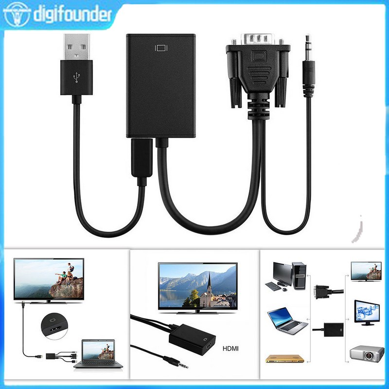 Cáp Chuyển Đổi Vga Sang Hdmi 1080p Hd+Audio Tv Av Hdtv Video