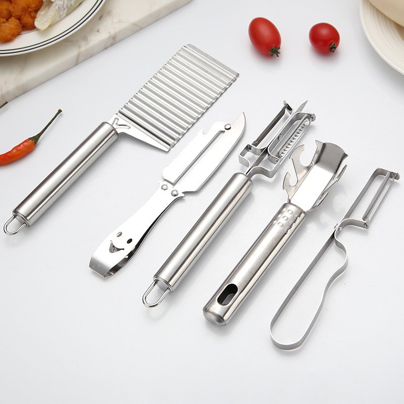 BỘ DỤNG CỤ BÀO GỌT RAU CỦ QUẢ INOX 5 MÓN CAO CẤP