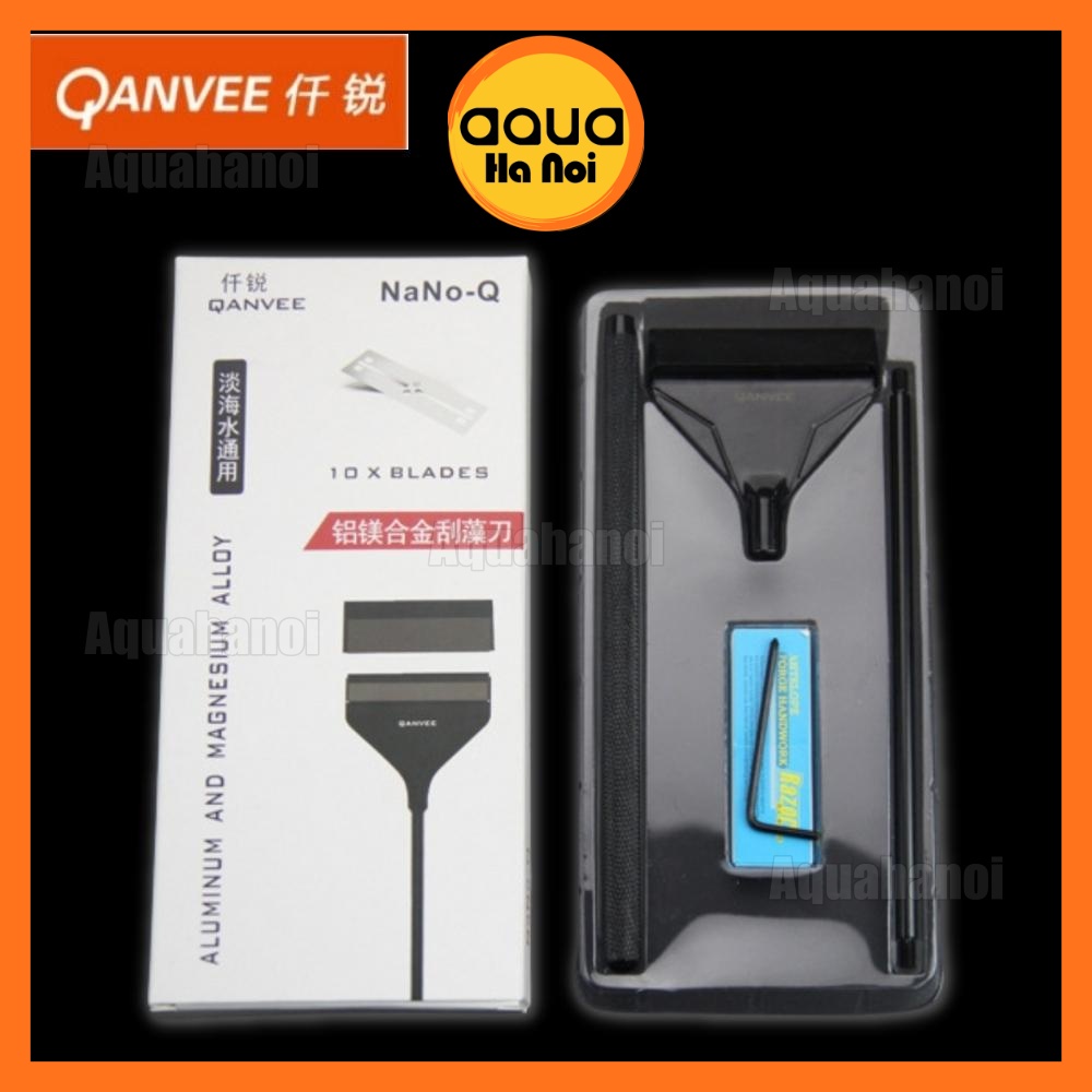 Dao cạo rêu Qanvee NaNo Q hợp kim nhôm - vệ sinh thành hồ cá cảnh thủy sinh