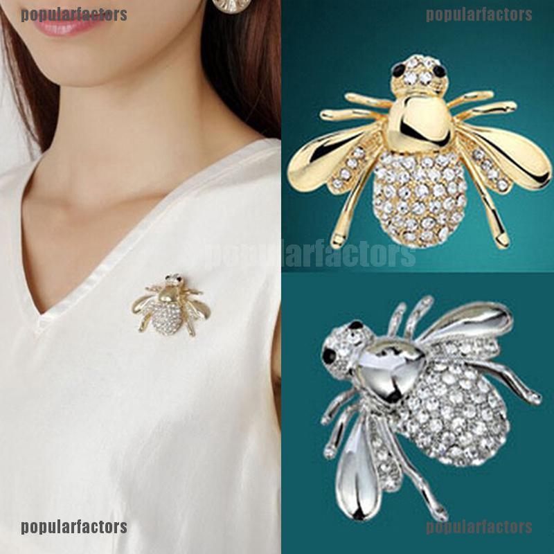 Ghim Cài Áo Hình Chú Ong Đính Đá Nhân Tạo Thời Trang Cho Nữ