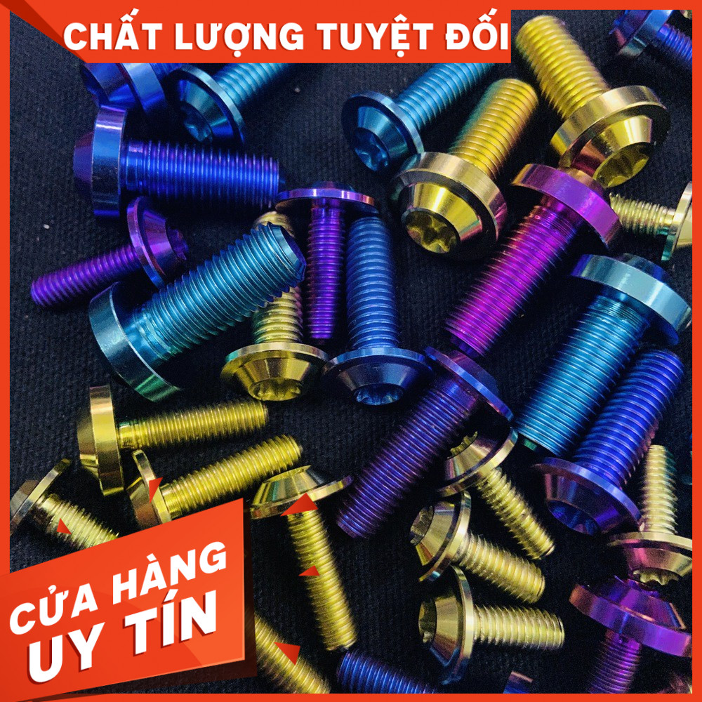 ỐC TITAN 6LY20 ĐẦU DÙ BẮT DÀN ÁO, BẢNG TÊN, ĐĨA XE MÁY ( CHUẨN GR5 )