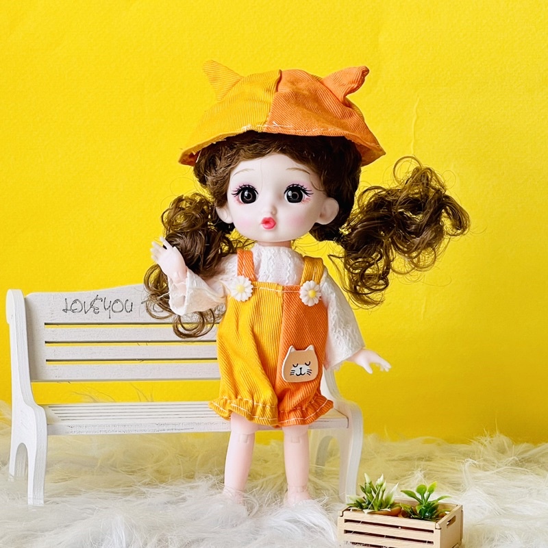 Búp bê BJD 17cm khuôn mặt dễ thương kèm hộp gói quà tặng sinh nhật đồ chơi cho bé gái